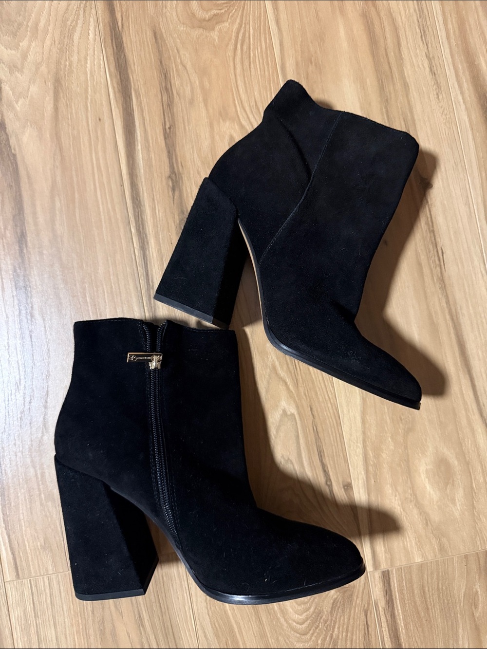 Jessica Simpson Black Suede Block Heel Ankle Boots